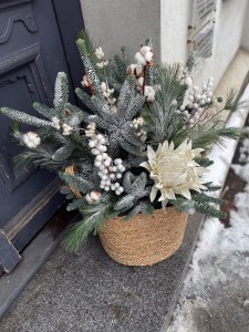 ŚWIĄTECZNY KOSZ - STROIK ŚWIĄTECZNY W DUŻYM KOSZU